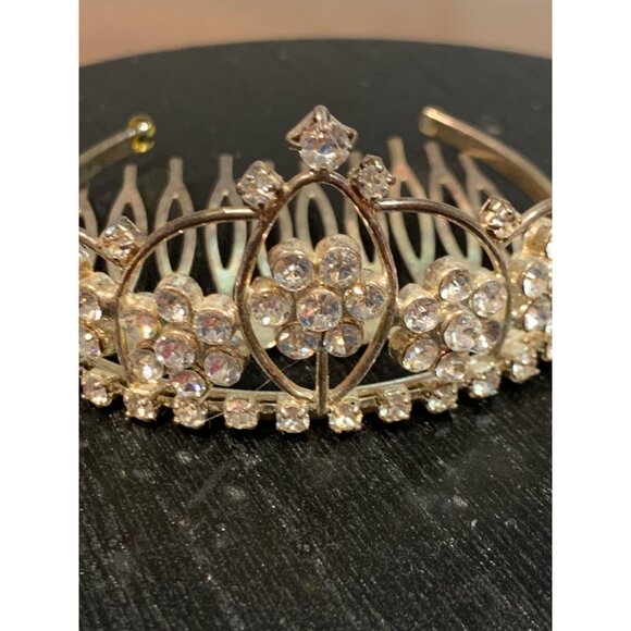 Vintage Rhinestone Floral Hair Comb Tiara list - Picture 5 of 6